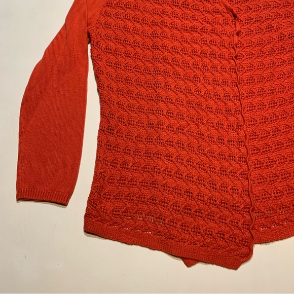 Chicos Crochet Knit Open Cardigan Sweater Size 2 Large Boho Festival Layering - Picture 2 of 7